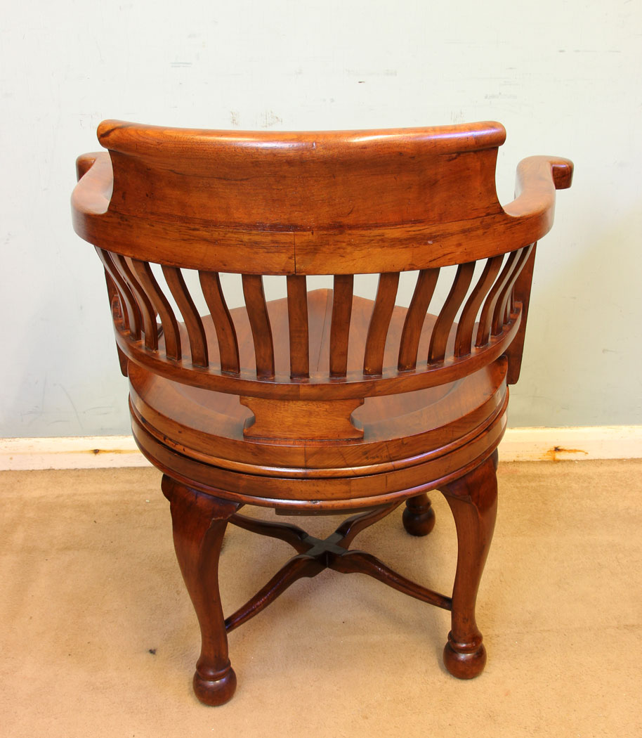 11864r8 Antique Quality Mahogany Revolving Desk Chair,
