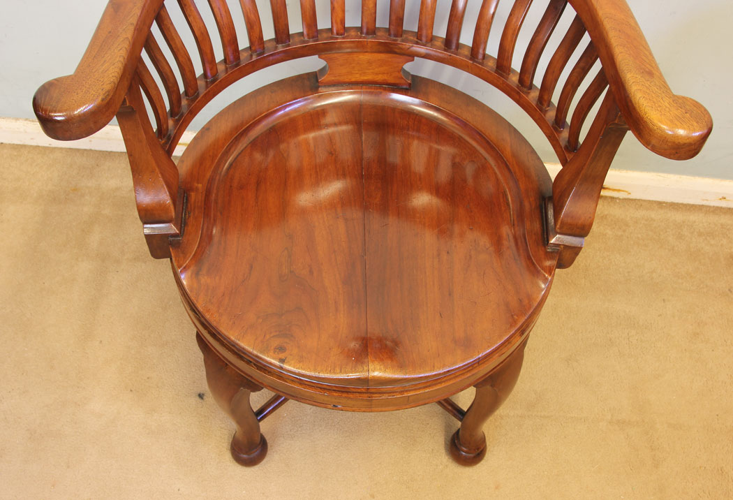 11864r9 Antique Quality Mahogany Revolving Desk Chair,