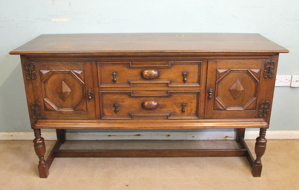 11867r02 Antique Oak Sideboard Dresser Base,