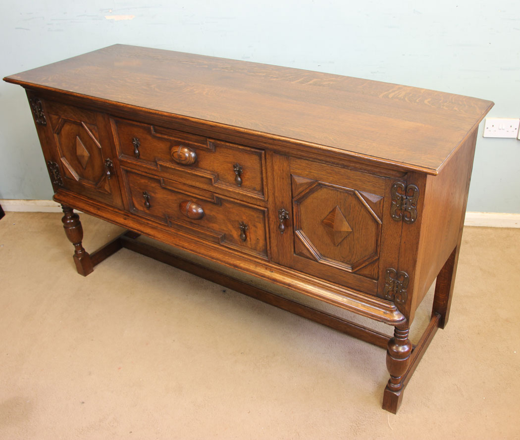 11867r3 Antique Oak Sideboard Dresser Base,
