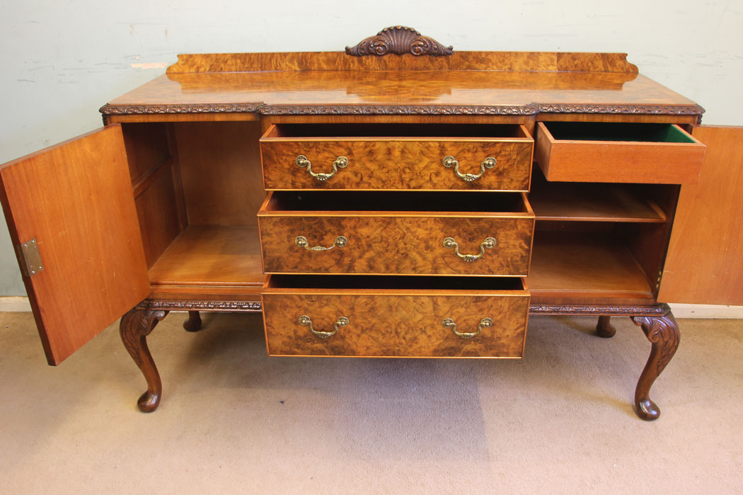 11870r12 Burr Walnut Sideboard Server,