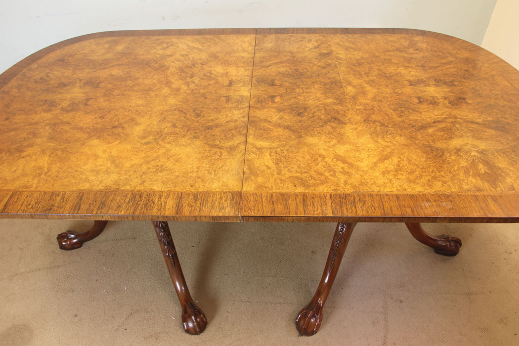 11873r05 Twin Pedestal Burr Walnut Dining