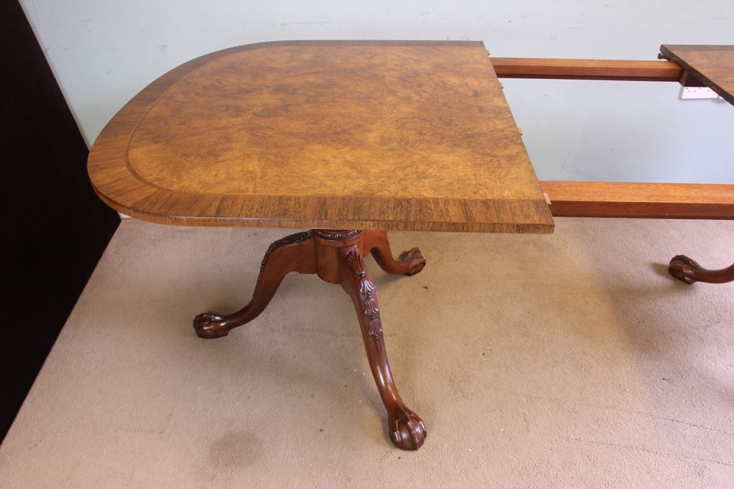 11873r10 Twin Pedestal Burr Walnut Dining