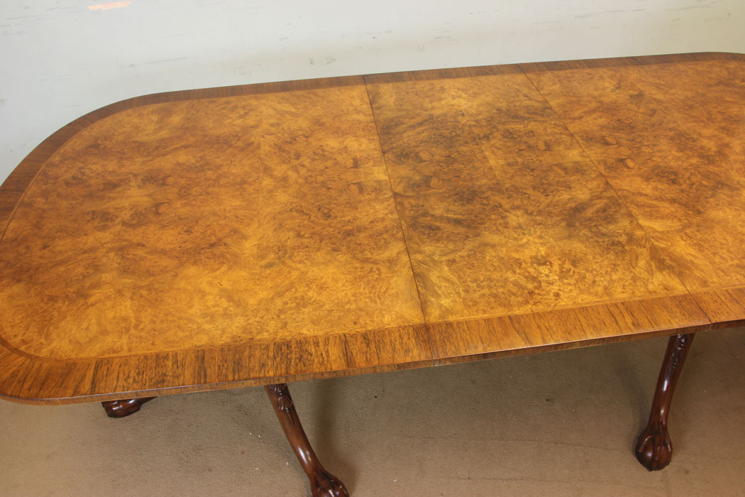 11873r6 Twin Pedestal Burr Walnut Dining