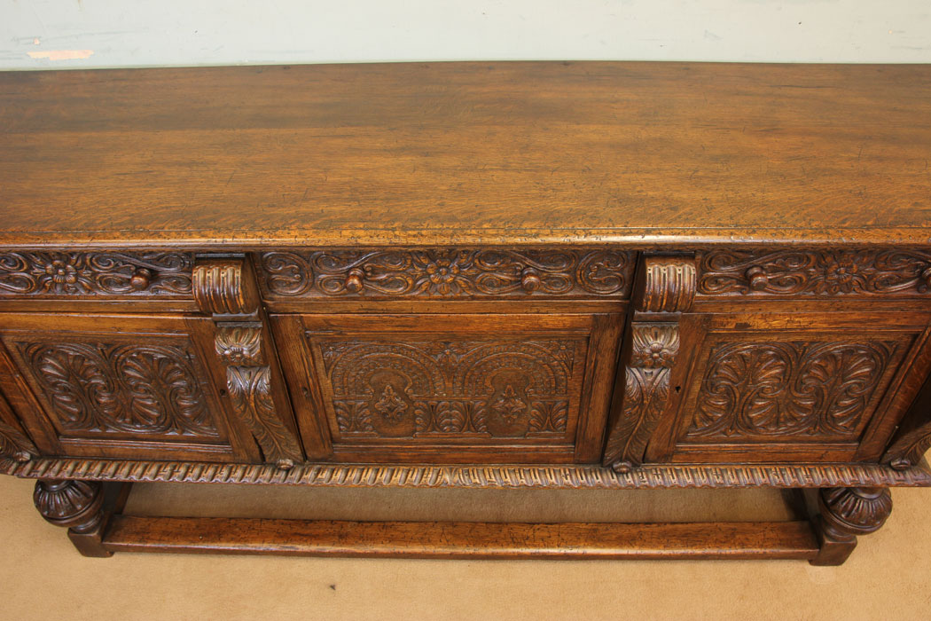 11877r03 Antique Carved Oak Sideboard Dresser Base,