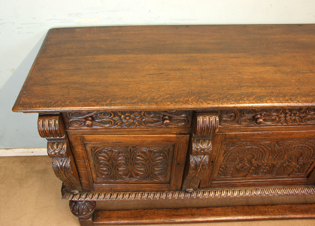 11877r11 Antique Carved Oak Sideboard Dresser Base,