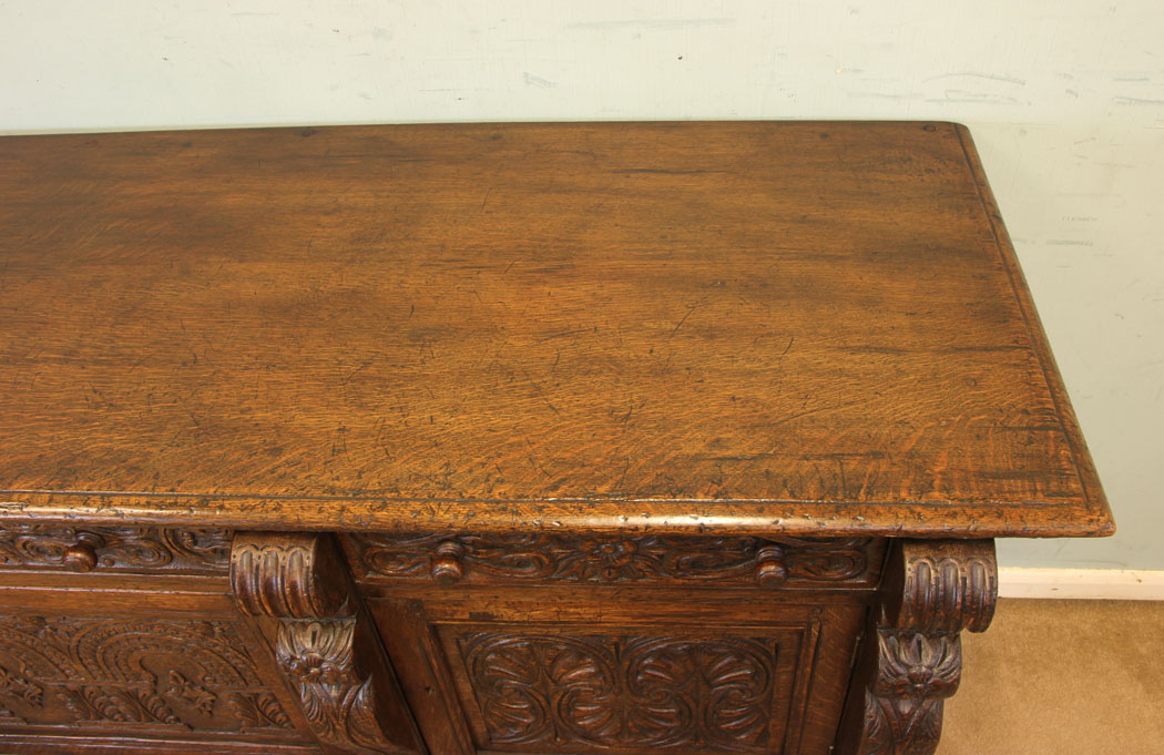 11877r3 Antique Carved Oak Sideboard Dresser Base,