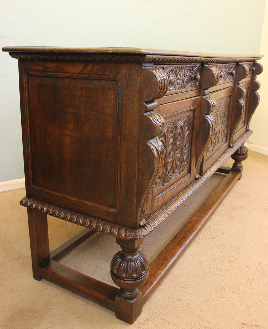 11877r4 Antique Carved Oak Sideboard Dresser Base,
