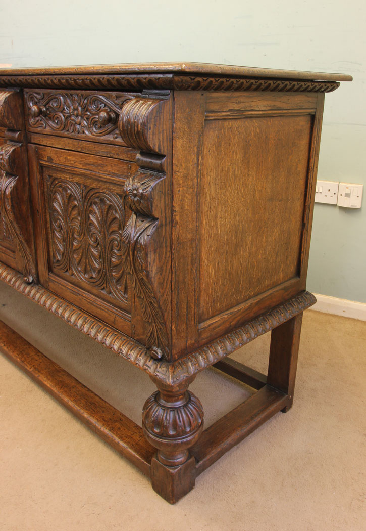 11877r6 Antique Carved Oak Sideboard Dresser Base,