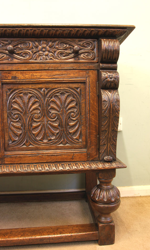 11877r7 Antique Carved Oak Sideboard Dresser Base,