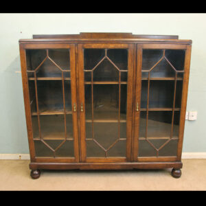 Antique Oak Glazed Cabinet Bookcase