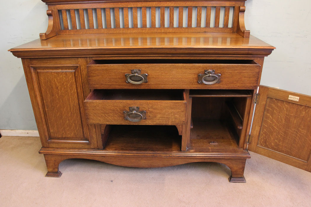 11879r12 Antique Oak Arts Craft Sideboard Maple & Co,
