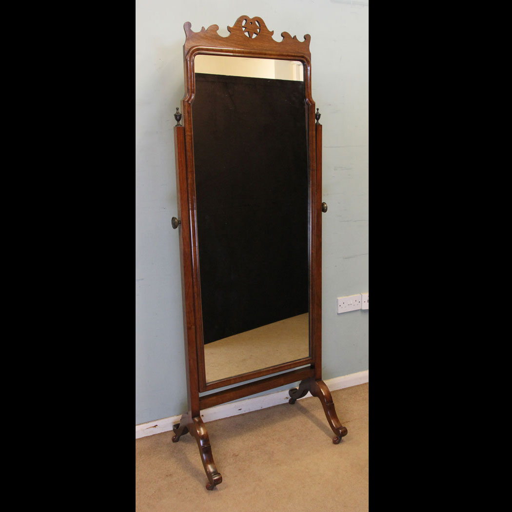 10630r01 Antique Walnut Cheval Dressing Mirror, Antique Walnut Cheval Dressing Mirror,