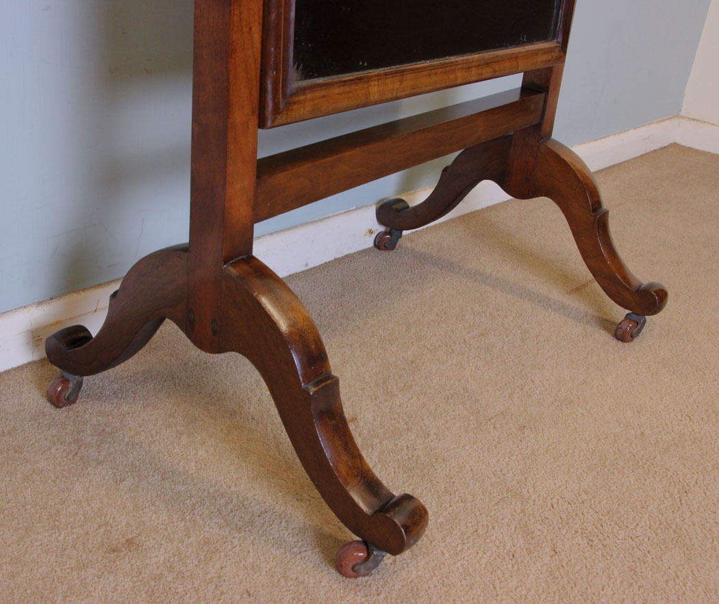 10630r28 Antique Walnut Cheval Dressing Mirror,