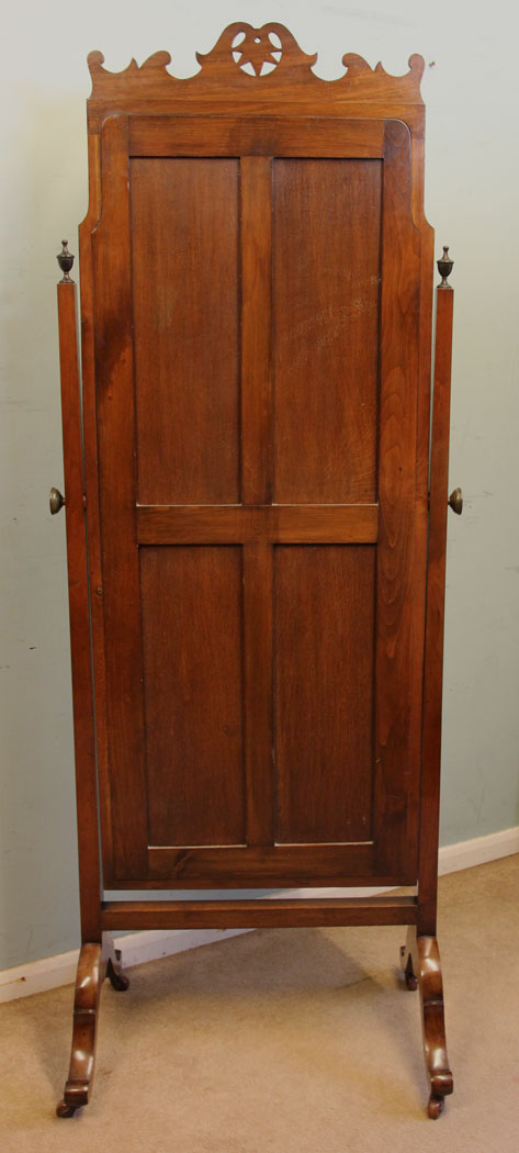 10630r29 Antique Walnut Cheval Mirror,