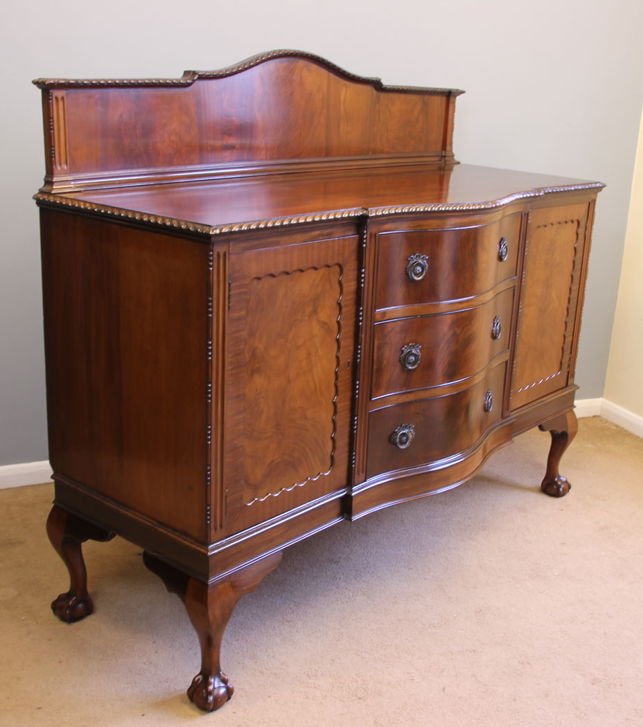 11888r3 Antique Serpentine Front Mahogany Sideboard,