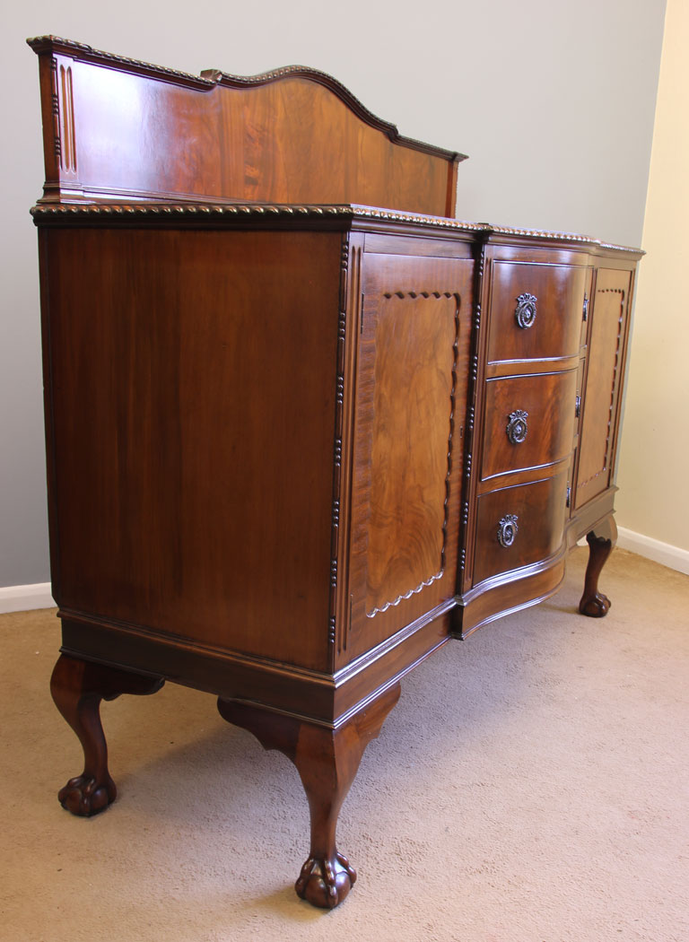 11888r7 Antique Serpentine Front Mahogany Sideboard,