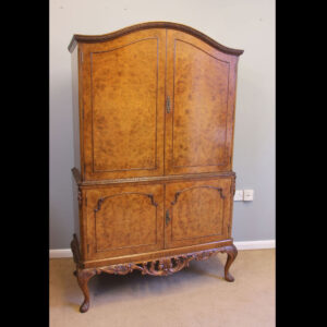 Burr Walnut Cocktail Drinks Cabinet