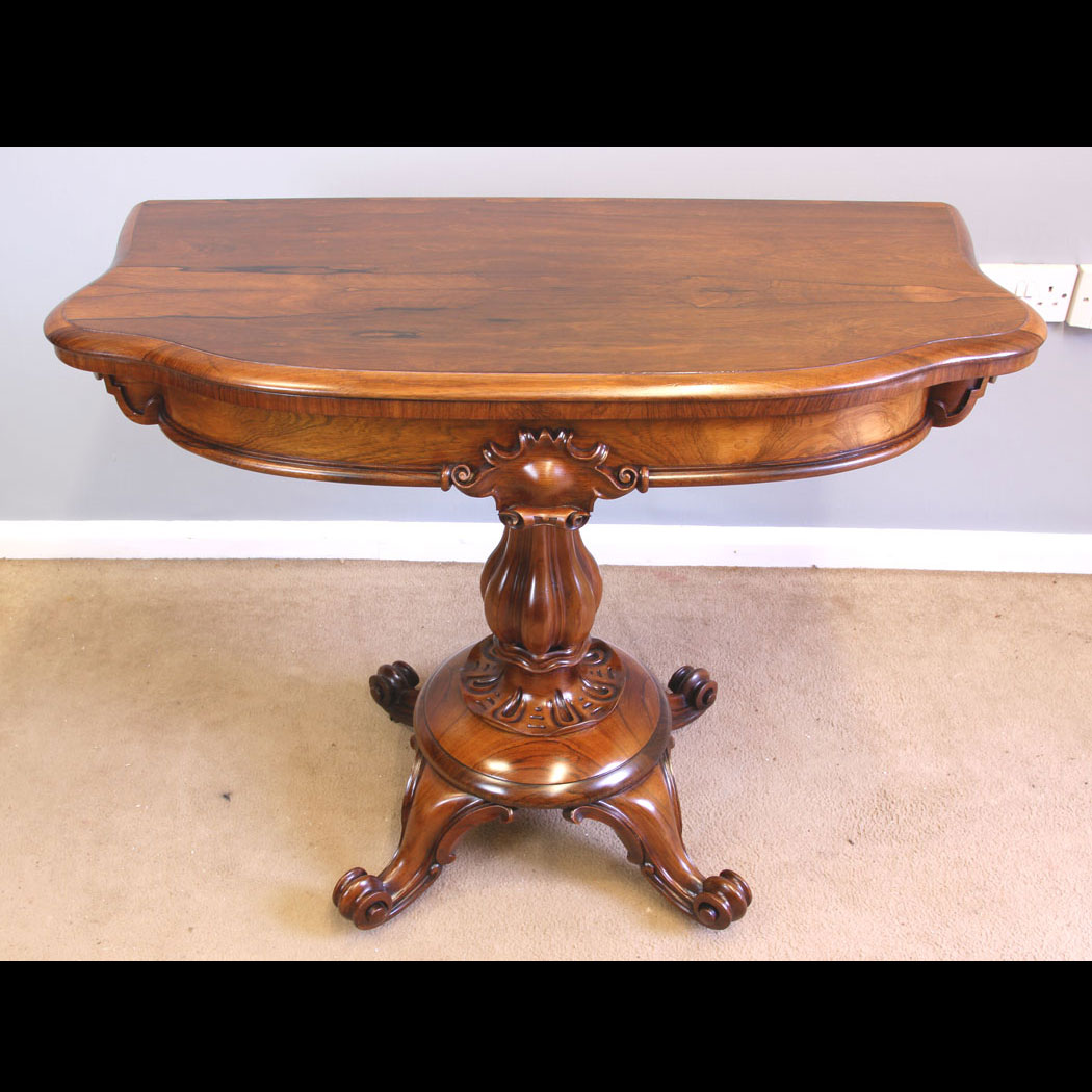 11898r01 Fine Antique Victorian Rosewood Tea Games Side Table, Fine Antique Victorian Rosewood Tea Games Side Table