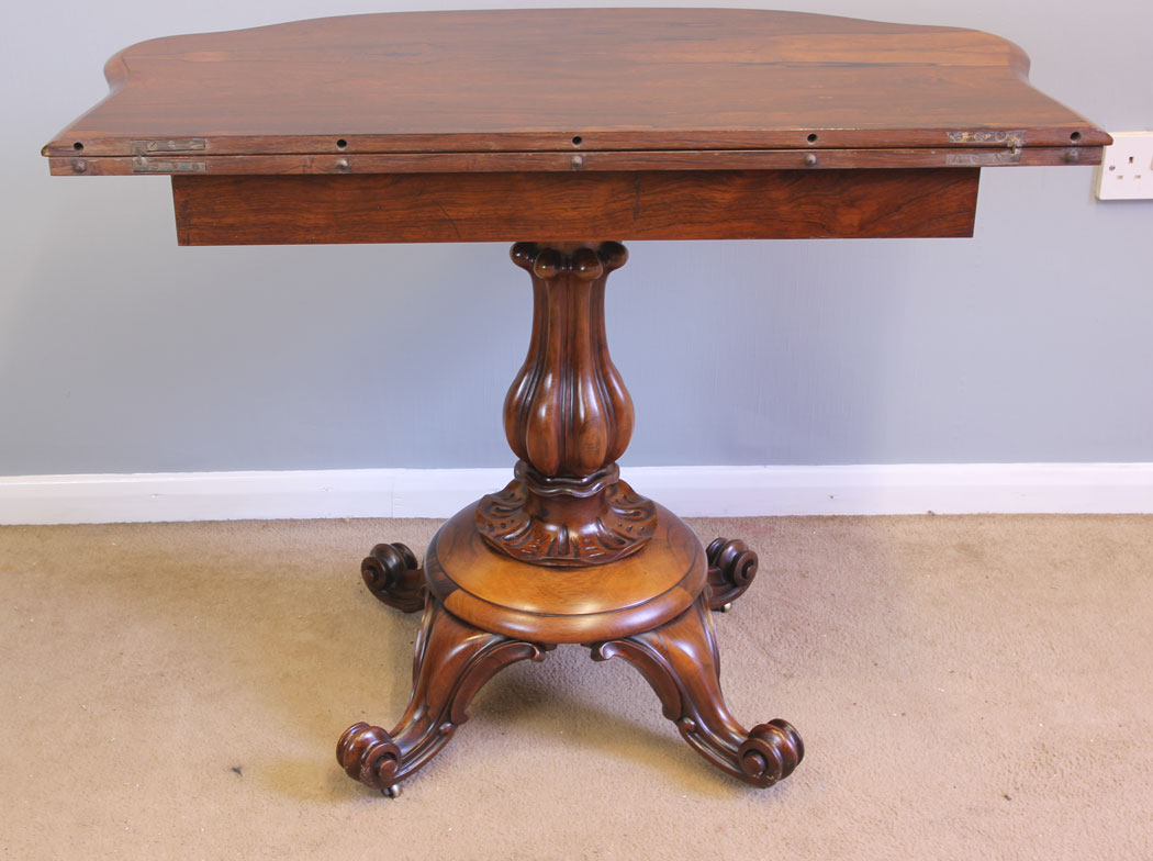 11898r12 Fine Antique Victorian Rosewood Tea Games Side Table,