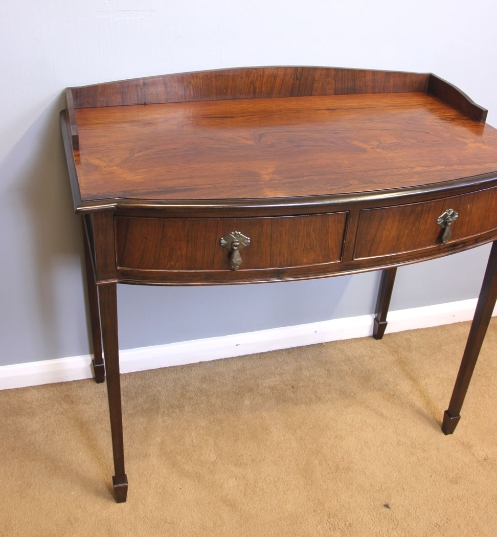11930r11 Antique Rosewood Shaped Front Side Table,
