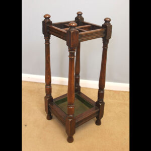 Antique Oak Umbrella Stick Stand