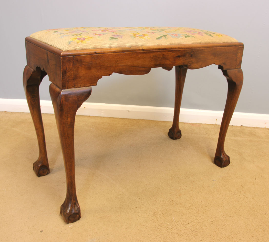 11937r1 Antique Walnut Stool Dressing Table Stool,