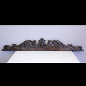Antique Late Victorian Carved Oak Pediment