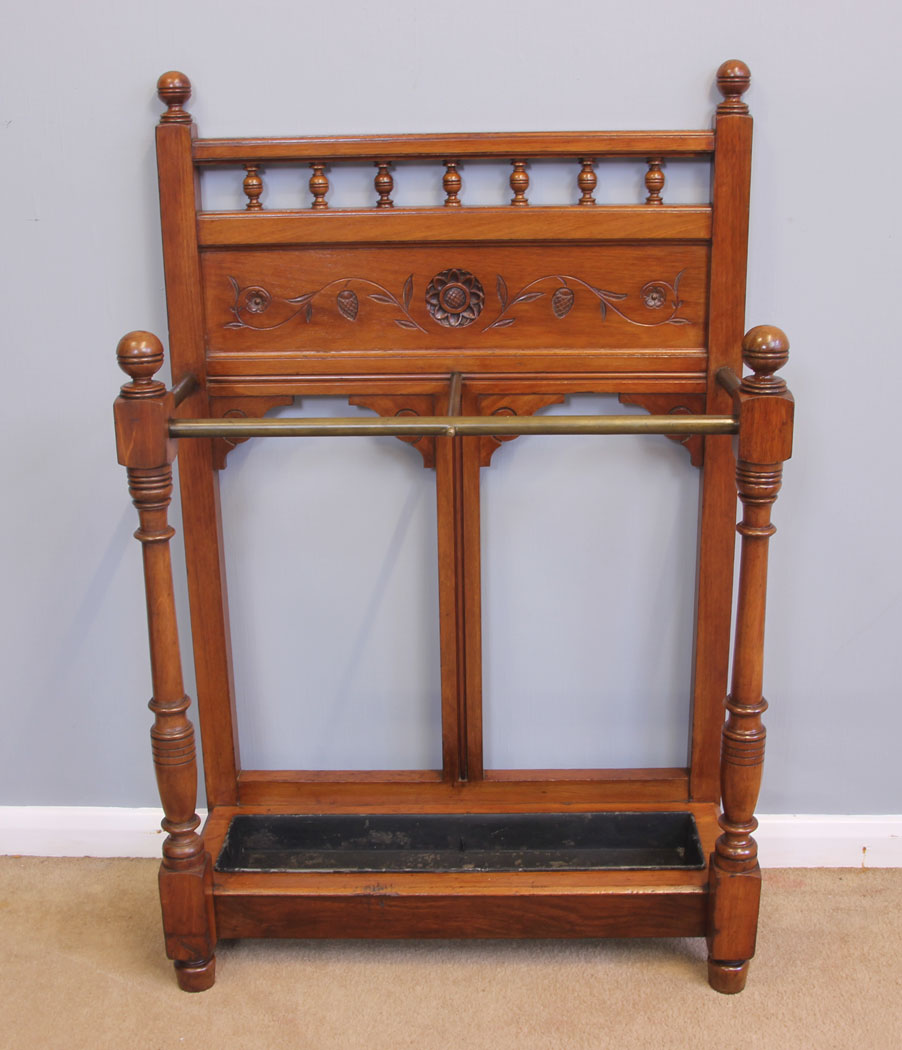 11946r1 Antique Walnut Umbrella Stick Stand,