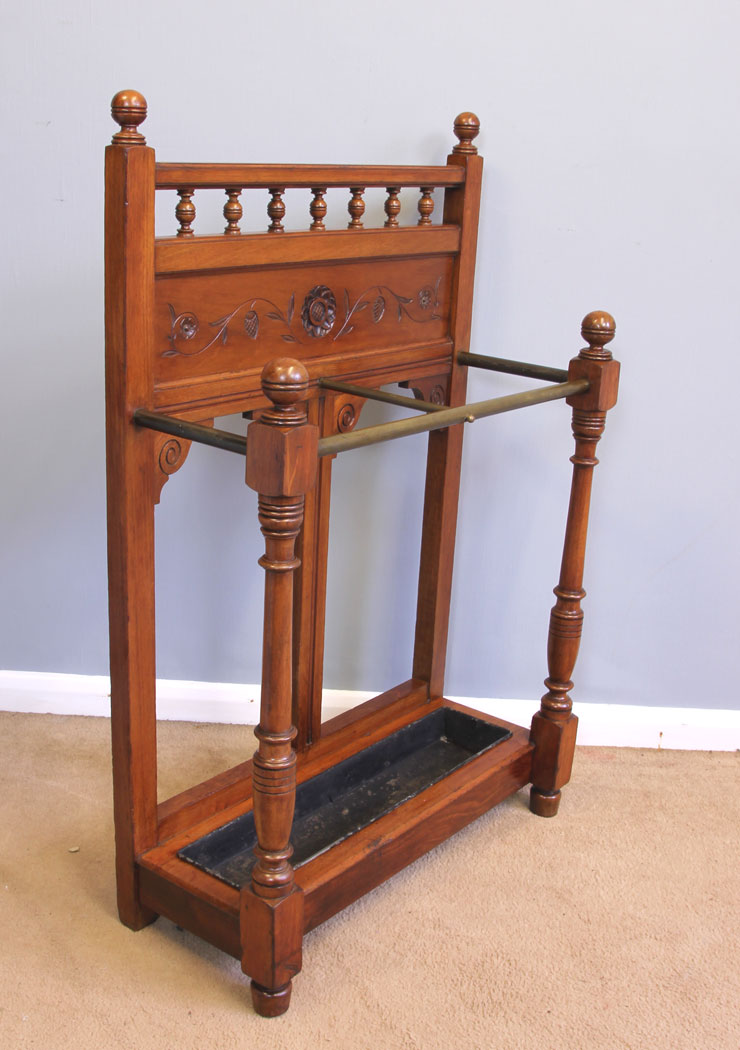 11946r2 Antique Walnut Umbrella Stick Stand,