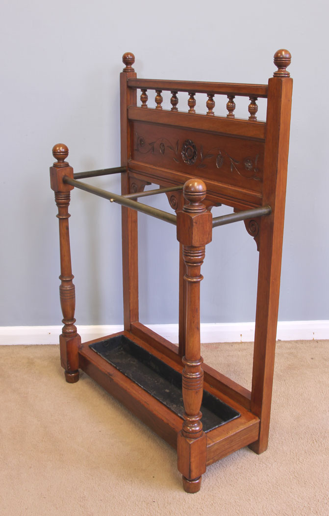 11946r7 Antique Walnut Umbrella Stick Stand,