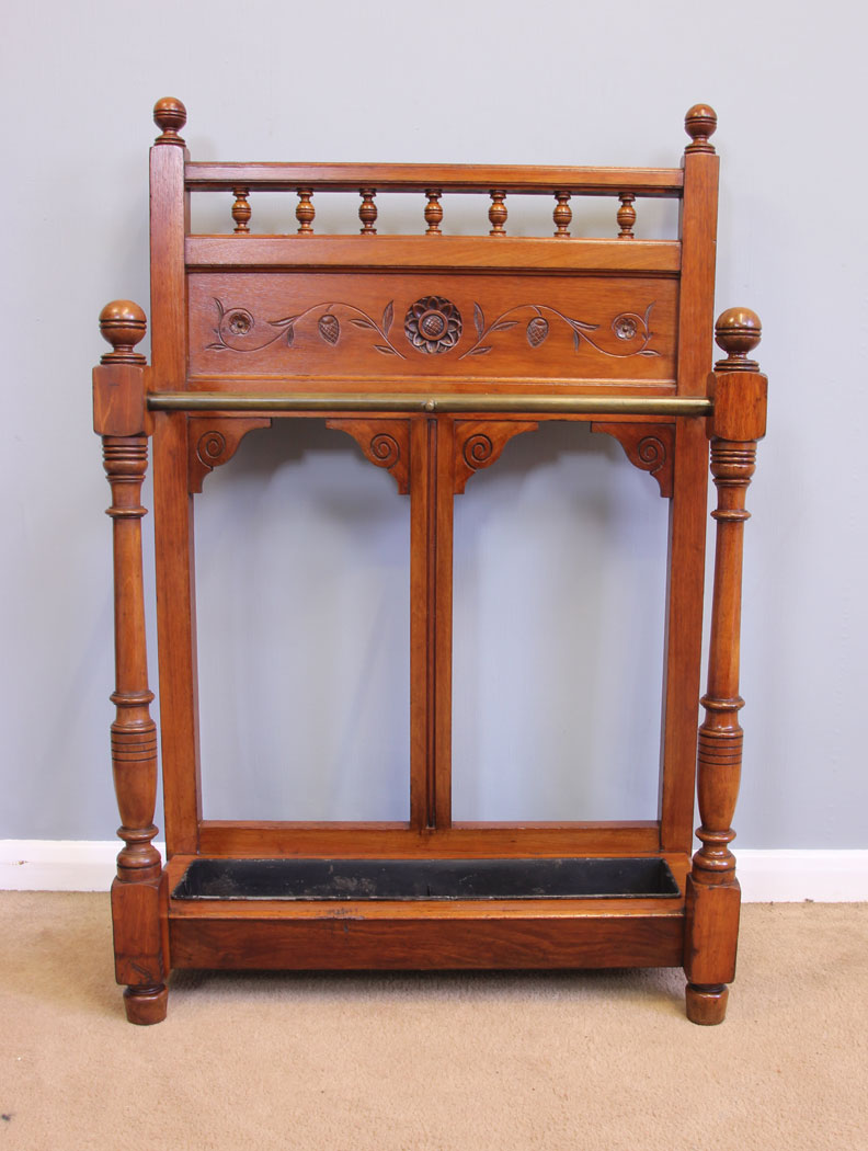 11946r8 Antique Walnut Umbrella Stick Stand,