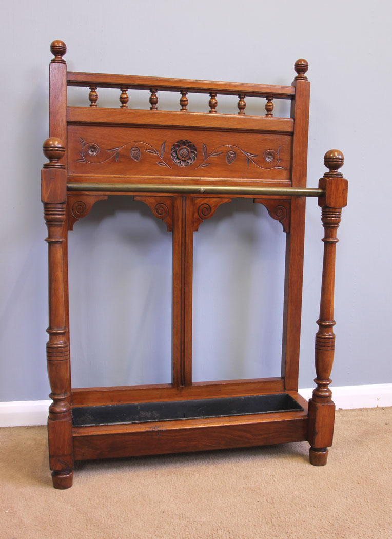 11946r9 Antique Walnut Umbrella Stick Stand,