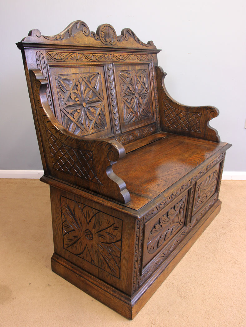 11948r2 Antique Oak Settle,