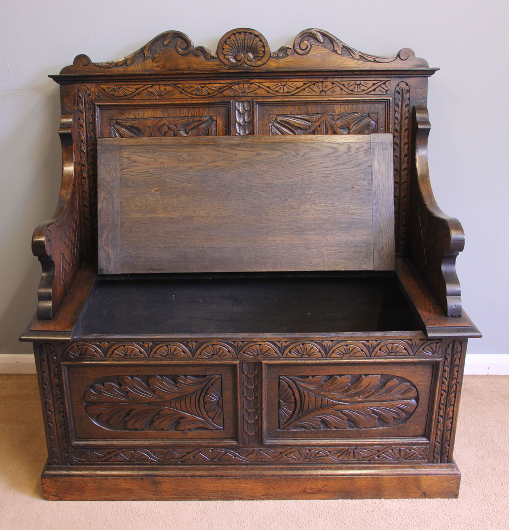 11948r4 Antique Oak Settle,