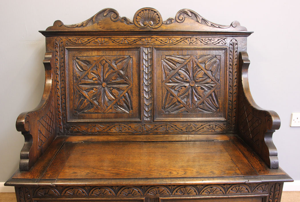 11948r5 Antique Oak Settle,
