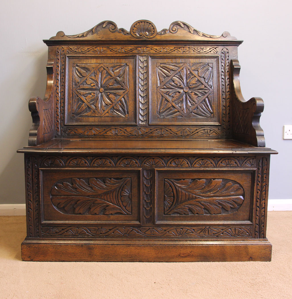 11948r8 Antique Oak Settle,