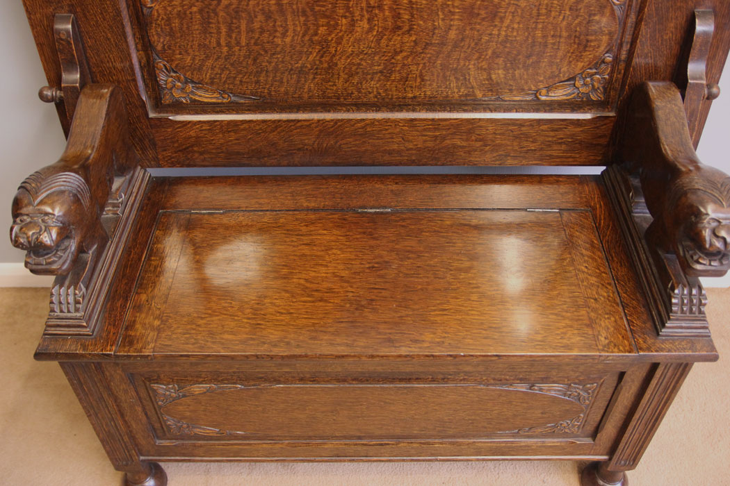 11951r10 Antique Oak Monks Bench,