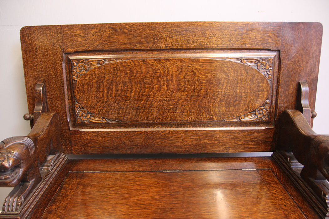 11951r9 Antique Oak Monks Bench,