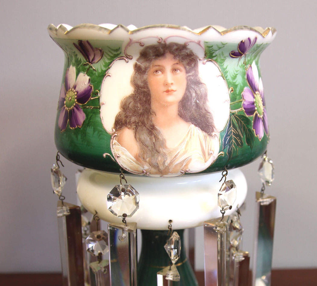 11953r14 Pair Antique Victorian Mantle Lustres,