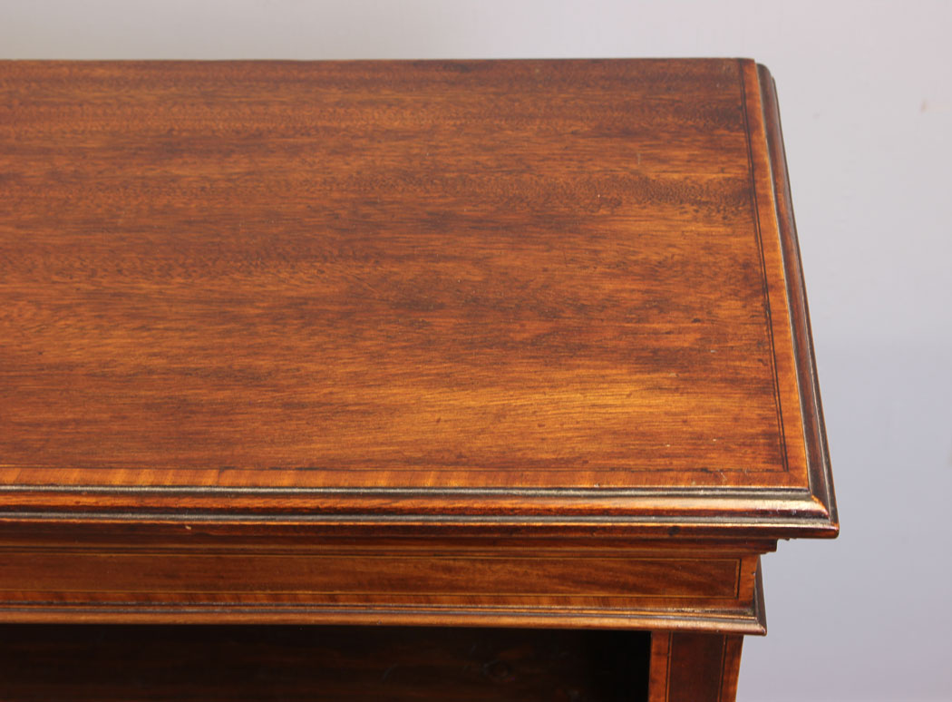 11959r5 Antique Inlaid Mahogany Open Bookcase,