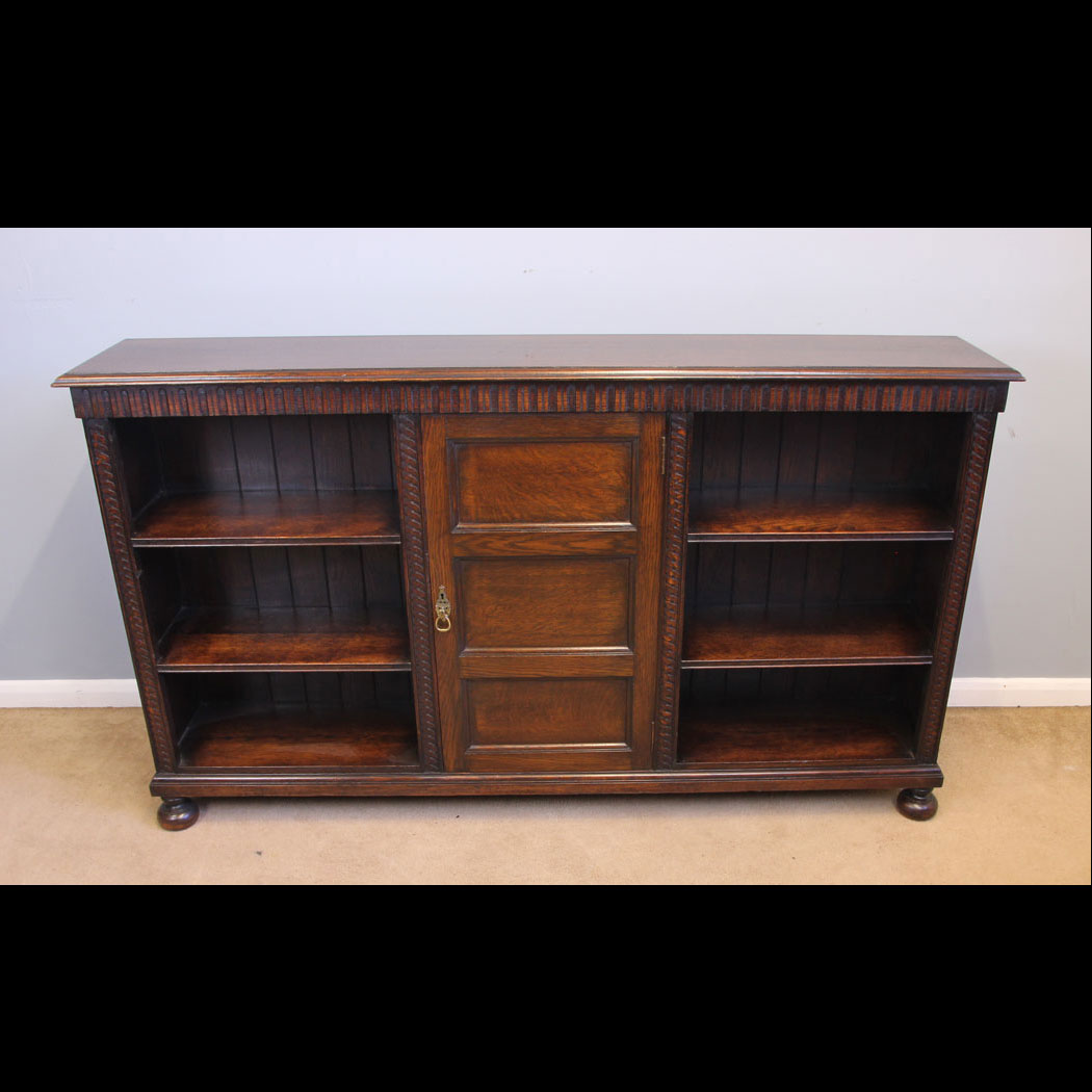 11963r01-Oak-Open-Bookcase-Display-Shelves,- Oak Open Bookcase Display Shelves.