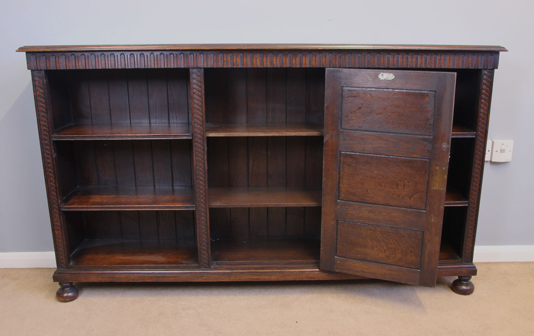 11963r12 Oak Open Bookcase Display Shelves,
