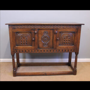 Antique Small Oak Side Table Cupboard