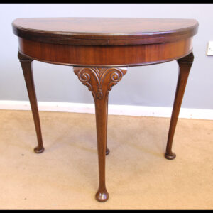 Antique Demi Lune Shaped Side Card Games Table.