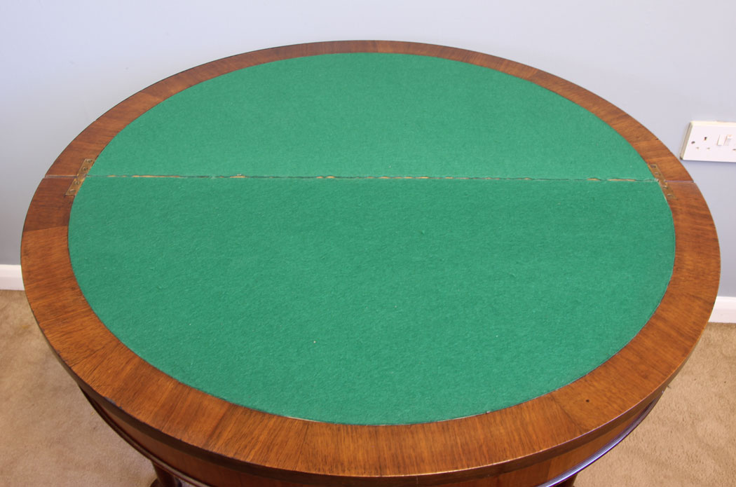 11966r5 Antique Demi Lune Shaped Side Card Games Table,