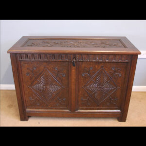 Antique Carved Oak Coffer Chest