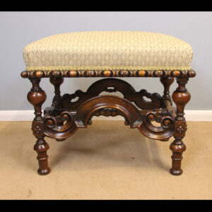 Antique 19th Century Outstanding Quality Walnut Stool.
