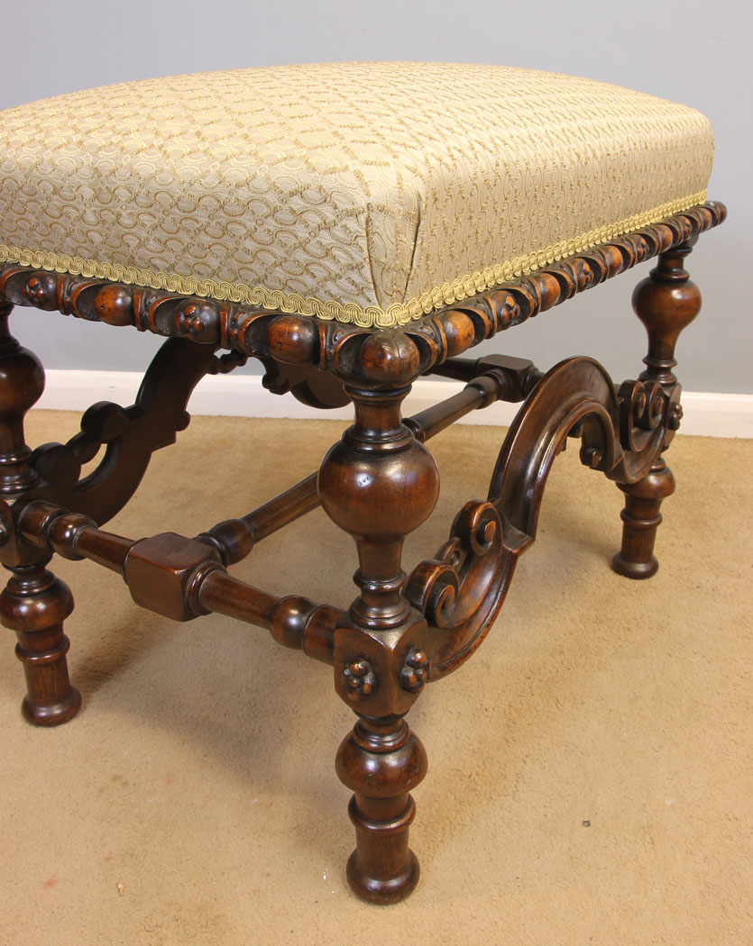 11969r3 Antique 19th Century Walnut Stool,