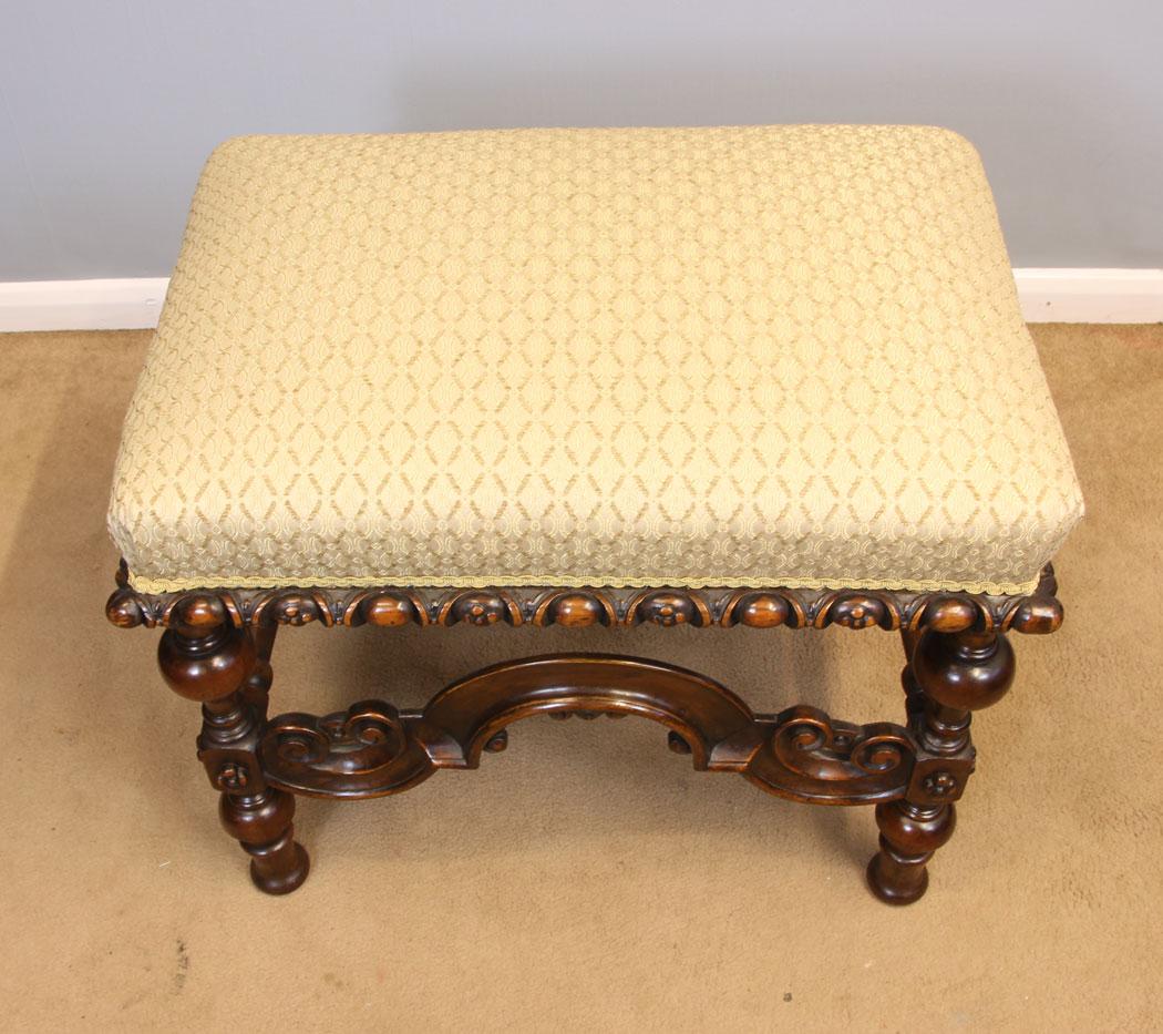 11969r4 Antique 19th Century Walnut Stool,
